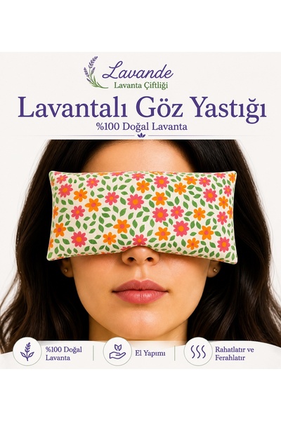 Lavande Lavanta Çiftliği وسادة عين مملوءة باللافندر 100% نقية قطن قابل للغسل ...
