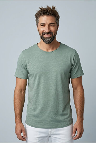 Jack & Jones Jjebasher Tee O-Neck Ss Noos Erkek Su Yeşili T-Shirt 12182498