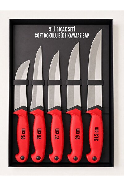 GATO SHOP Ergonomik Soft Kaydırmaz Saplı-5’li Bıçak Seti