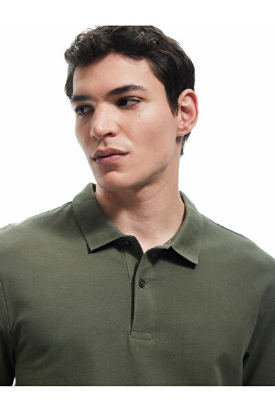Koton Short Sleeve Cotton Pique Fabric Polo Neck Slim Fit T-Shirt