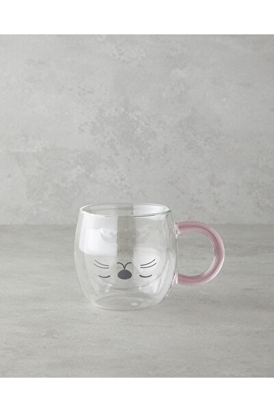 English Home Catie Borosilikat Cam Çift Cidarlı Kupa 280 ml Pembe