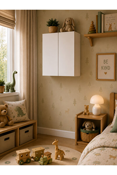 DUYAMO 3 Raflı Çok Amaçlı Oyuncak Dolabı Mat Beyaz MDF Lam 69x55x25 cm Yavaşl...