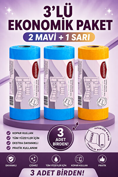 SUGARHOUSE SUGAR HOUSE 3'LÜ KOPAR KULLAN RULO BEZ FIRSAT PAKETİ
