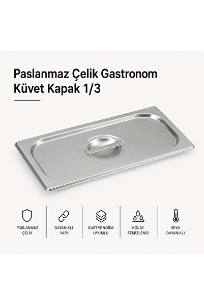 Natsan Paslanmaz Çelik Gastronom/gastronorm Küvet Kapak 1/3