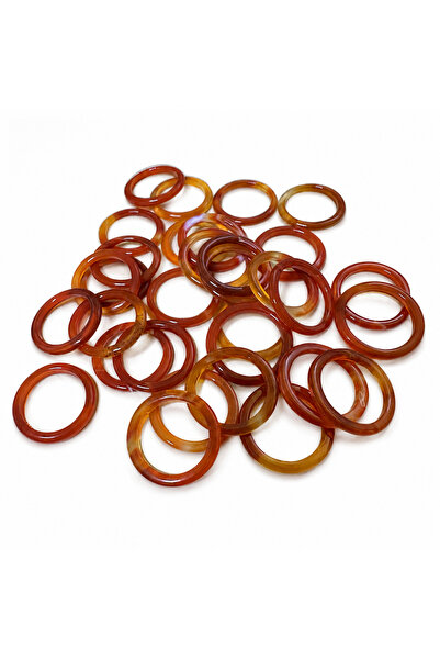 The Magıc of Healıng Agate Natural Stone Ring Orange Agate Thin Size Ring – 3mm 1 Piece