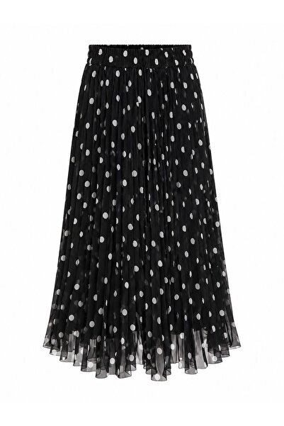 Serpirella Butik Puantiyeli Midi Boy Şifon Etek