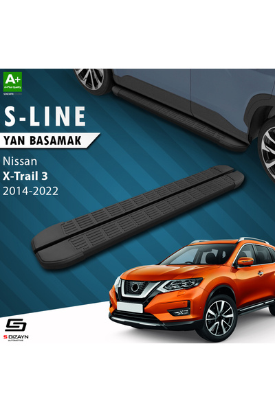 S Dizayn Nissan X-Trail T32 S-Line Siyah Yan Basamak 183 Cm 2014-2022 A+ Kali...