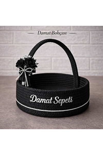 RH GALAXİ TEKSTİL Hasır Damat bohçası sepeti, Erkek hediye sepeti,Dekoratif o...