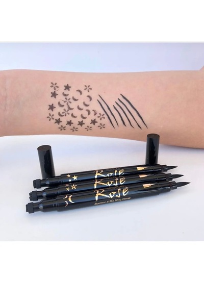 Roesıa Rose Cosmetics Rose Çift Taraflı Kalp yıldız çiçek Desenli Kalem Eyeliner karışık gönderilmektedir
