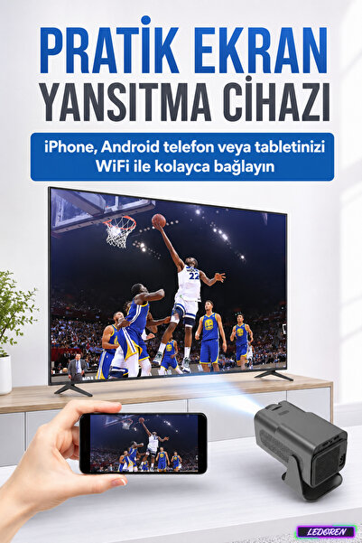 L'eDoren HCS350 Pro Retro Video Oyunu Konsolu + Android Tv + Dahili Hoparlör + Android12.0 TV Projektör - Projeksiyon