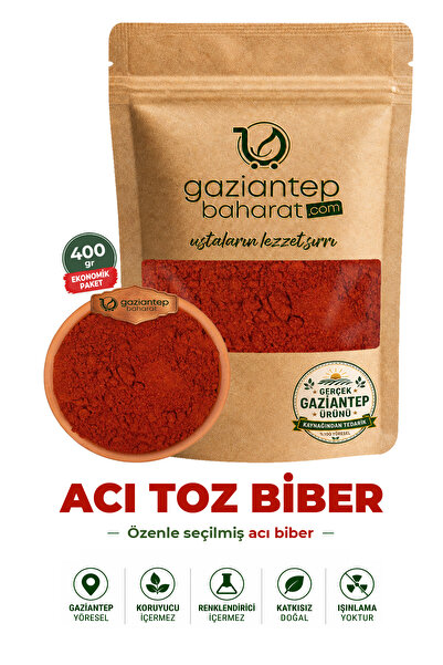 Gaziantep Baharat Acı Toz Biber 400gr – Baharatlı Lezzet, Zengin Aroma