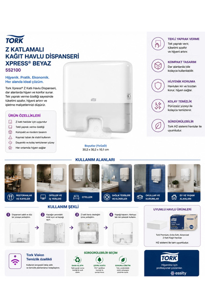 TORK Z Katlı Havlu Dispanseri Xpress Beyaz 552100