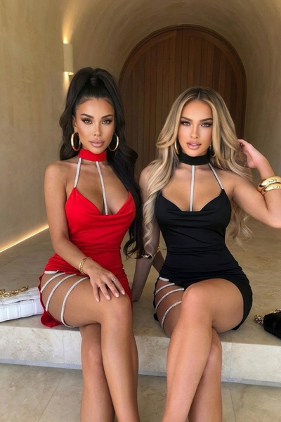 Afitapbutikmoda Degaje Yaka Tasma Model Taş Detaylı Derin Yırtmaçlı Fantazi M...
