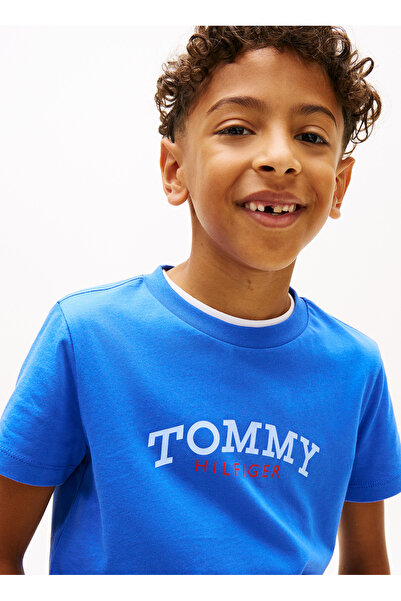 Tommy Hilfiger Mavi Erkek Çocuk Baskılı T-Shirt KB0KB10263C6H