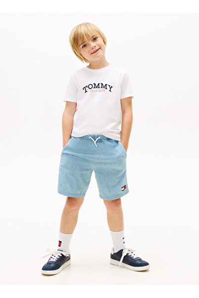 Tommy Hilfiger Beyaz Erkek Çocuk Baskılı T-Shirt KB0KB10263YBR