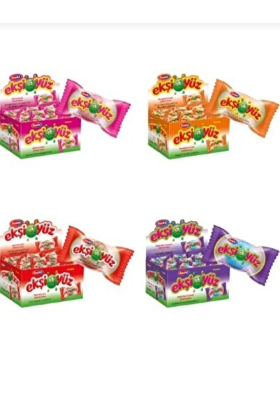 paraply 400 Pieces 4 Boxes Sour Face Nostalgia Chewing Gum Souring Faces