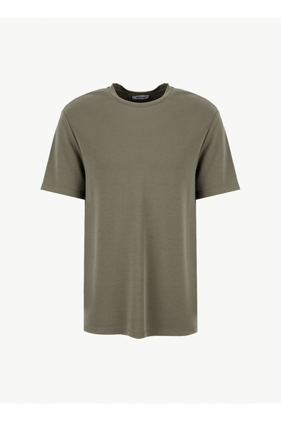 Mustang Koyu Haki Erkek Relaxed Baskılı T-Shirt M6SM-TST1388