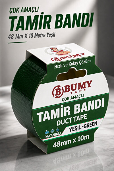 BUMY Çok Amaçlı Yeşil Tamir İzolasyon Bandı 48 Mm X 10 METRE Su Geçirmez Sızd...