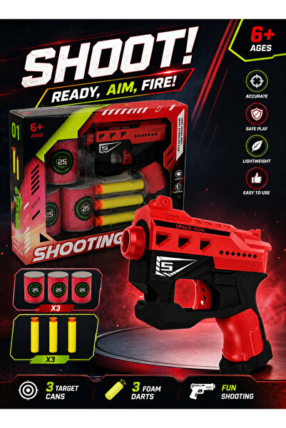 Premium Foam Dart Gun Blaster – Soft Bullet Shooting Toy with Target Cans