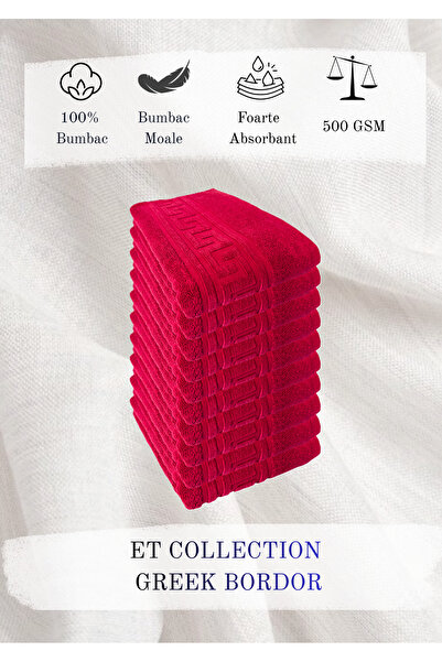 ET Collection Set of 10 Greek Towels, 50x90 cm, 500 GSM, 100% Pakistani Cotto...