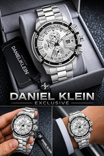 Daniel Klein Exclusive Erkek Saat Çelik Kordonlu Japon Mekanizma Gümüş Beyaz ...