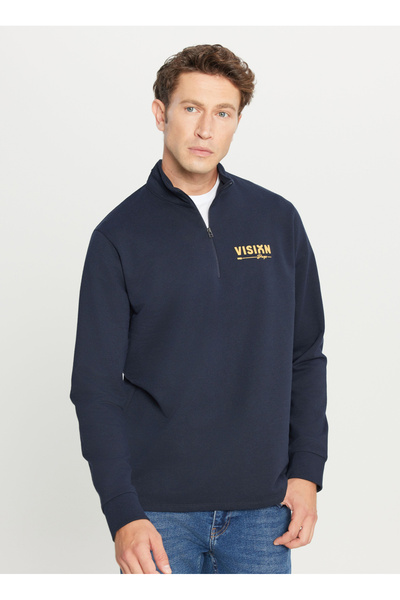 ALTINYILDIZ CLASSICS Lacivert Erkek Bato Standart Fit Sweatshirt ETE052261042...