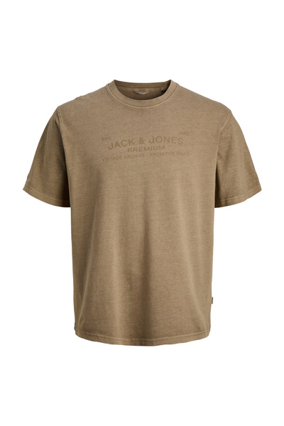 Jack & Jones Ekru Erkek Yazı Baskılı T-Shirt 12293014 JPRBLUAIDEN SS TEE