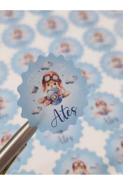 fırsatlar diyarı İsme Özel Hoşgeldin Bebek Etiketi Baby Shower Doğum Günü Hed...