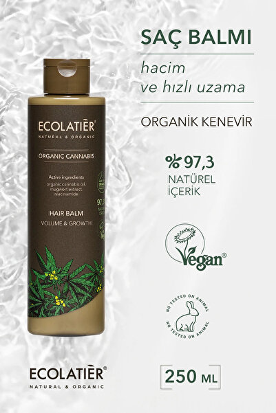 ECOLATIER Saç Bakım Kremi 250 ml Organik Kenevir Hacim ve Hızlı Uzama Besleyi...