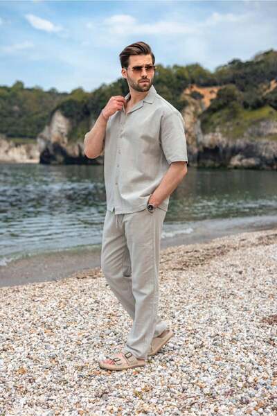 Madmext Ανδρικό πουκάμισο Mint Green Over Fit E7303