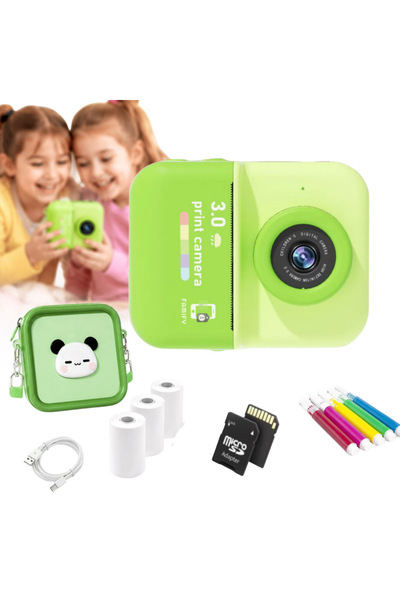 FAMIFY Aparat foto instant Polaroid pentru copii, 48MP, 1080P, imprimare term...