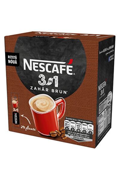 Nescafe Cafea Solubila 3in1 Zahar Brun 16.5g