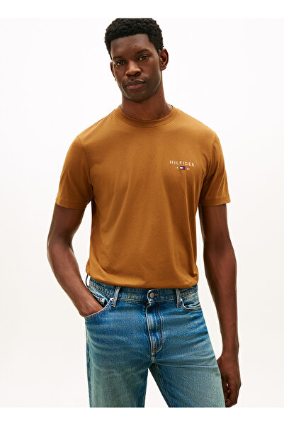 Tommy Hilfiger Kahverengi Erkek Logo Baskılı T-Shirt MW0MW41456GWP_BRAND LOVE...