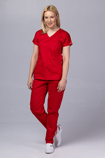 OEM Uniformă medicală pentru femei, bluză și pantaloni, Slim Fit, FLEXI AMBRA...