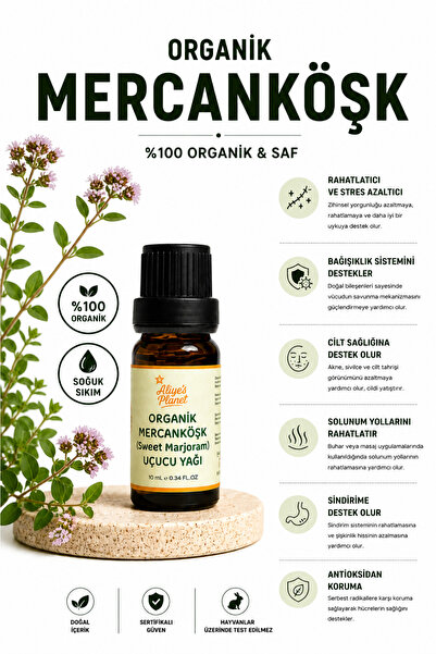 Aliye's Planet 100% Organic Sweet Marjoram Essential Oil - Relaxing Aromather...