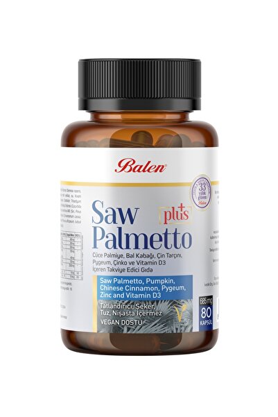 Balen SAW PALMETTO PLUS CÜCE PALM.ÇİN.VİT D3 KAPSÜL 685 mg* 80 KAPSÜL