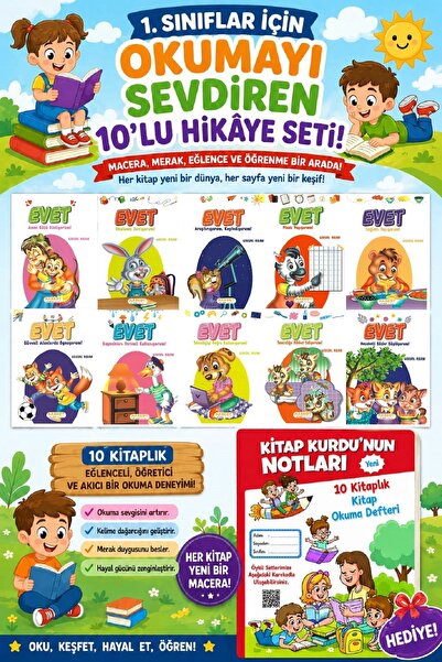5 Renk Yayınları 1 .Sınıf Öğrencileri İçin Zevkle Okuyacağı 10 lu Hikaye Seti...