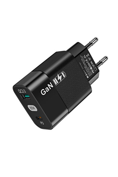 Techsuit Încărcător GaN, USB, Tip-C, 65W - (CHPD131) - Negru