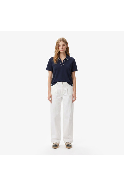 Nautica Kadın Beyaz Slim Fit İspanyol Paça Denim Pantolon