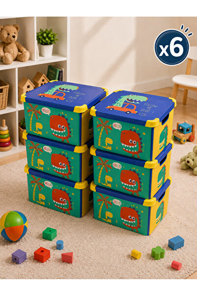 QUTU Style Box Dude Dekoratif Oyuncak Kutu Seti - 6x 20 Litre