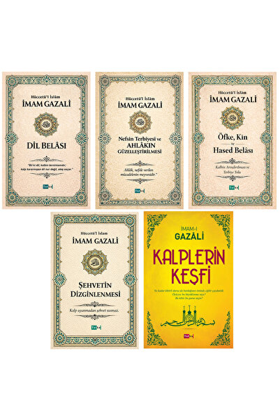 Tutku Yayınevi İmam Gazali Seti - 5 Kitap, Dil Belası Nefsin Terbiyesi Kalple...