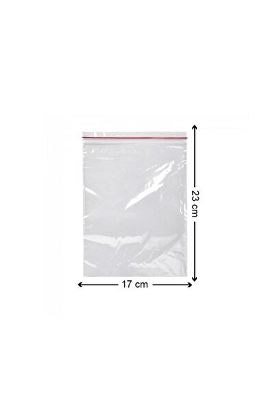Merpak Ambalaj Kilitli Torba 17x23 Cm 100'lü Kilitli Buzdolabı Poşeti Şeffaf Kilitli Poşet Kilitli Saklama Poşeti