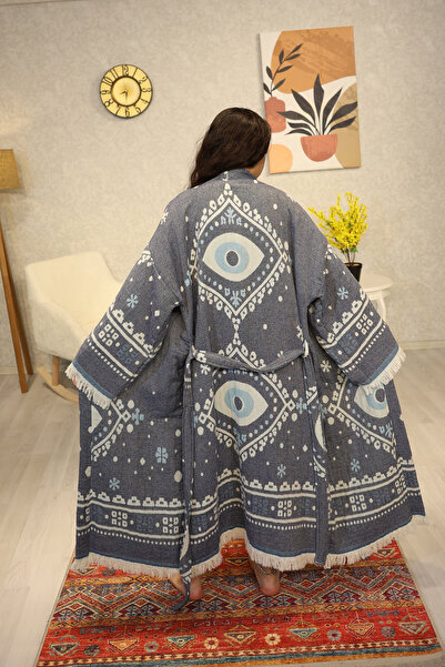 Befera Design Kimono din muselină 100% bumbac, cu model ochiul răului, halat ...