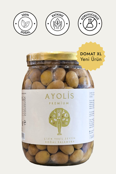 Ayolis Premium Gurme Domat Çizik Yeşil Zeytin XL 950 g