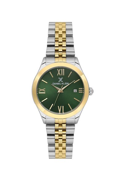 Daniel Klein Kadranı Yeşil Kodronu Gold Gümüş Renk 30 Mm Kadın Kol Saati