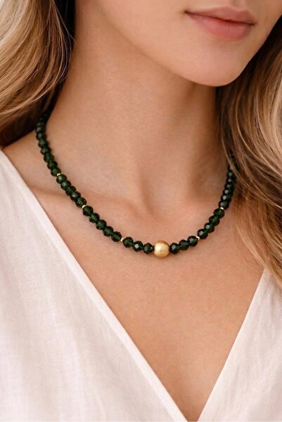Camellie KY Jewels Verdant Glow | Premium Fasetli Zümrüt Yeşili Kristal Altın...