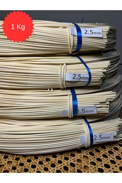 Mady Aksesuar Rattan Core Doğal Bambu Çubuk 2.5 mm 1 kg Dekoratif Örgü Rattan İp