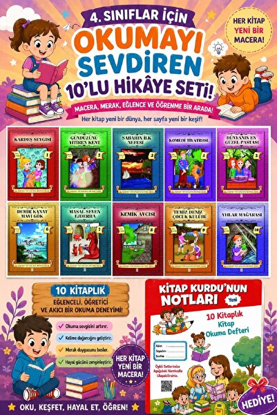 Ata Yayıncılık 4.Sınıflar İçin Okumayı Sevdiren 10 lu Hikaye Seti 6 (Kitap Ok...