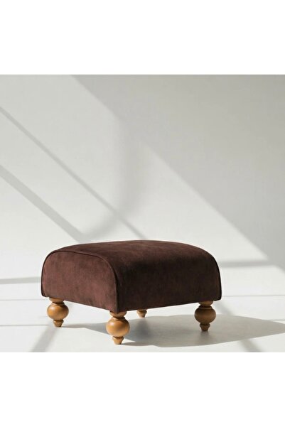talia maritza Cacao Velvet Ottoman Ayak Pufu