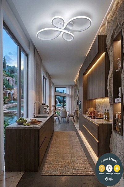 Lzy Avize Store Liya Beyaz Modern LED Plafonyer Avize 3 Renk | Salon, Mutfak ...